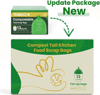13 Gallon Compostable Trash Bags,50 Count, Heavy Duty Tall Kitchen Food Scrap Waste Bag,Certified BPI and ASTM D6400 Standard