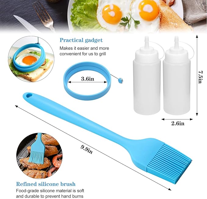 Flat Top Griddle Accessories Set for Blackstone and Camp Chef, Professional Grill Spatula Set with Burger Spatulas Scraper, BBQ Tool Griddle Utensils Kit for Men Outdoor Flattop Grills Cooking (Black)