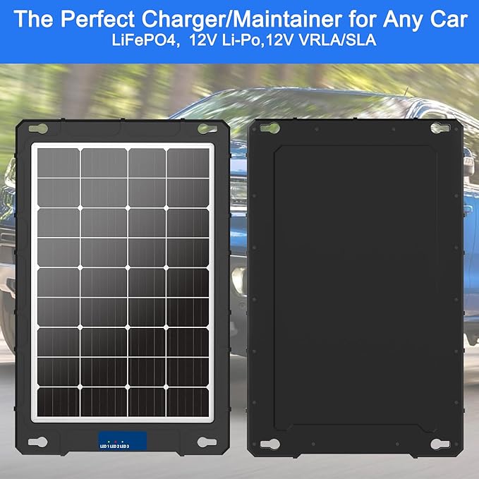 20W 12V Solar Panel Kit with Upgraded Controller for Car, RV, Motorcycle, and Marine Applications