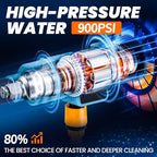 Pressure Washer Battery Powered 3000mAh, Portable Cordless Power Washer 652PSI, Handheld Car Pressure Washer with 6-in-1 Nozzle,17FT Drain Hose, Power Cleaner for Patio Floor Fence Deck Indoor Black