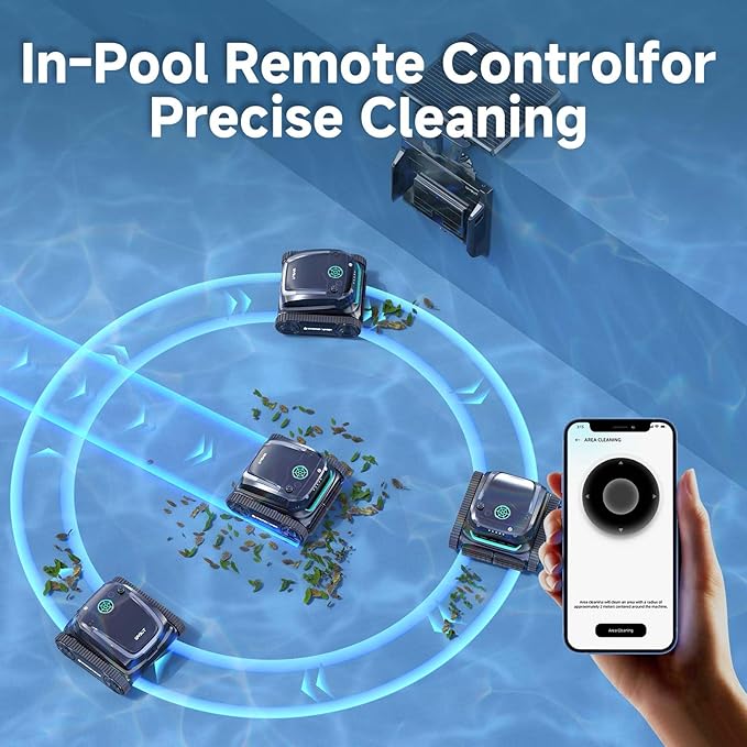 (2025 Upgrade) WYBOT S2 Solar Robotic Pool Cleaner, Dual Charging Modes, Auto-Return Charging, Enhanced Scheduled & Area Cleaning, 3D Adsorption System, App Support, In-Ground Pools up to 3,229 Sq.Ft
