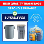 Veska 55-60 Gallon Trash Bags, Large Clear Garbage Bags,150 Bags Bulk Can Liners Perfect for Office, Waste, and Storage Use, Recycling, Yard Waste, and Leaf Collection, Rollaway Bin Liners