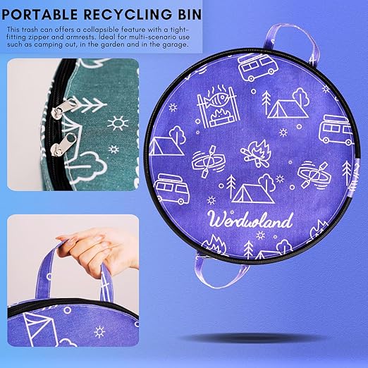 1 Pcs 30 Gallon Collapsible Trash Can Portable Waterproof Reusable with Zippered Lid for RV's, Camping, Recycling, Yard Waste, Leaf Bag, Children Toy Bin (Trash)