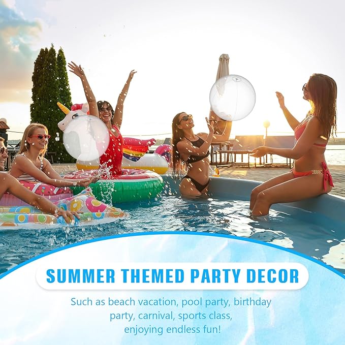 2 Pcs Inflatable Beach Ball 8 inch Swimming Pool Balls Summer