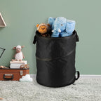 Wakeman Collapsible Trash Can - 46-Gallon Garbage Can Outdoor Bin with 3 Stakes for RV, Camping, Storage, Recycling, or Yard Waste Outdoors (Black)