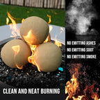 Skyflame 5" Ceramic Firepalce Balls for Gas Fire Pits, 6 Pack Round Reusable Beige Firepit Balls for Indoor and Outdoor Fire Bowls, Fire Tables or Fireplaces Accessory