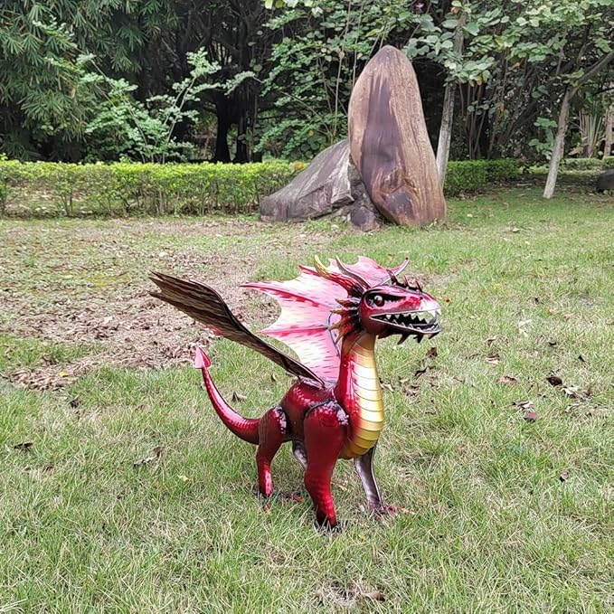 Decorative Fiery Red Dragon Figurine, Vasuki The Dragon Statue, Design Tales of legendia Flying Dragon Statue, The Dragon of Mythical Castle Garden Statue