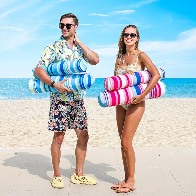 FindUWill 2 Pack Fabric Water Swimming Pool Floats Hammock, XL, Inflatable Multi-Purpose Water Hammocks Floaties (Saddle, Lounge Chair, Hammock, Drifter), Pool Float Lounger for Adults Vacation