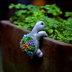 Cute Climbing Turtle Flowerpot Hug Statue, Resin Hanging Turtle Statue Flowerpot, Home Decoration, Garden Fence, Balcony, Patio, Lawn, Courtyard Ornaments
