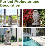 OFFO Bird Scare Devices Plastic Owl Scarecrow for Halloween Decorations Outdoor Garden, Yard, Pool Decoration, 8.3 in Height, Brown
