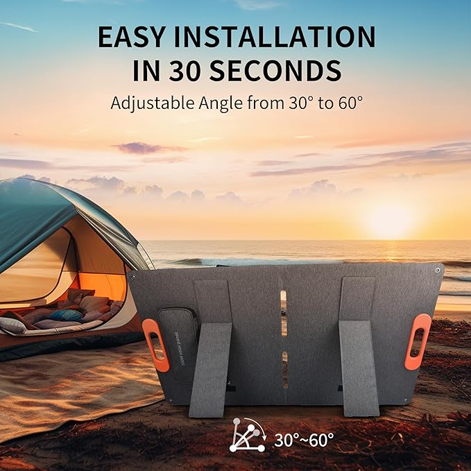 100W Portable Solar Panel for Power Station Generator,100 Watt Foldable Solar Panel Charger with MC4 Output,3-in-1 DC Connector,23.5% High Efficiency for Outdoor Camping RV Travel(100W)