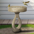 21.8" H Elegant Modern Bird Bath for Outsides Use - Sturdy Weather-Resistant Birdbath for Gardens and Patios