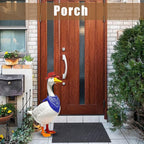 Porch Goose Outfits Western Cowboy Style, Lawn Cement Goose Clothes Outfits for Cement Goose Includes Adjustable Cowboy Hat and Scarf for 23/17″ Outdoor Statue (Blue,Red)