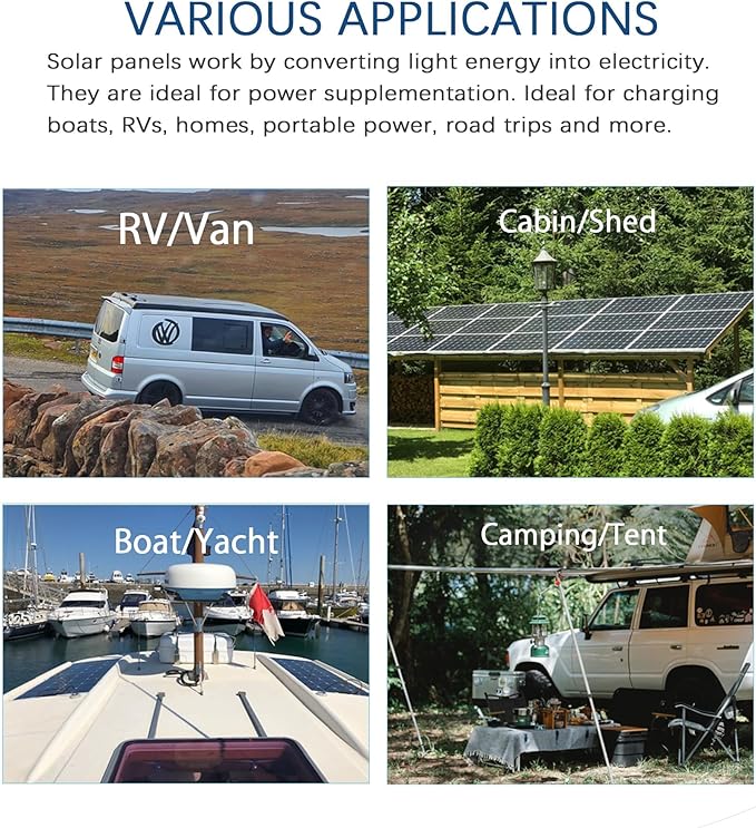 Flexible Solar Panel kit 200W 12V，2PCS 105W monocrystalline Solar Panel,20A Charge Controller,Extension Cable，Y-Type Connector for Off Grid RV, Boat,Cabin,Home Uneven Surfaces (200W Solar KIT White)