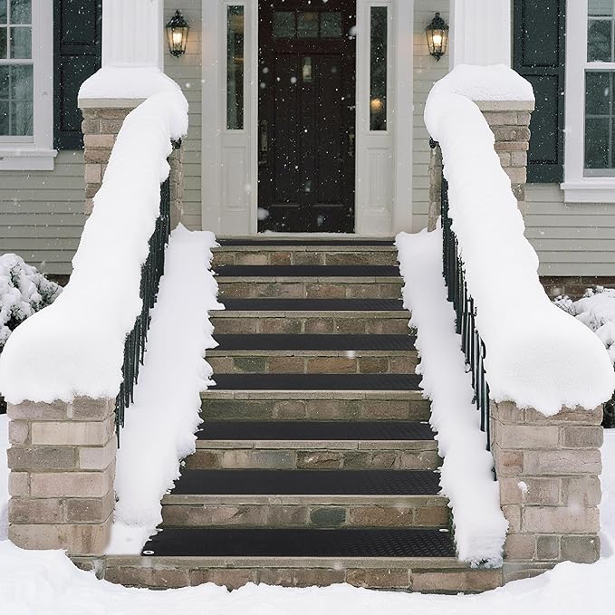 Heated Snow Melting Mat for Outdoor Stairs, Non-Slip (10in x 30in)