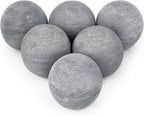 Skyflame Ceramic Balls, Set of 6 Round Fire Stones Set for Indoor and Outdoor Fire Pits or Fireplaces Accessory, 5 Inch, Gray
