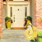 Hawaiian Porch Goose Outfits with Braid Wig Set, Bikini Goose Clothes – Fits 23” Porch Goose Statue, Outdoor Patio Yard & Lawn Decoration