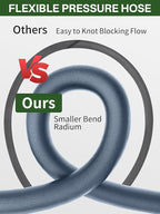 3/8" 4800PSI Pressure Washer Hose 100FT with Swivel Quick Connect for Cold/Hot Water Max 248°F, Kink Resistant Steel Wire Braided, Wear Resistant Power Washer Hose with M22 14mm Adapter