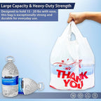 4 Gallon Small Trash Bags with Handles –1000Count 11" x 21" Plastic Garbage Bags for Home, Kitchen, Office, Bathroom – Thank You T-Shirt Style Bags for Small Business, Takeout, Grocery Use