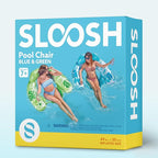 SLOOSH Inflatable Pool Floats Adult,2 Pack Pool Chairs with Cup Holders,Blow up Floats Chair,Hammock Noodle Mat for Relaxing Summer Water Fun Swimming Party Beach