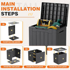 32 Gallon Deck Box Outdoor Indoor Waterproof Storage Box for Patio Furniture, Pool Accessories, Garden Tools, and Cushion Storage, Gray