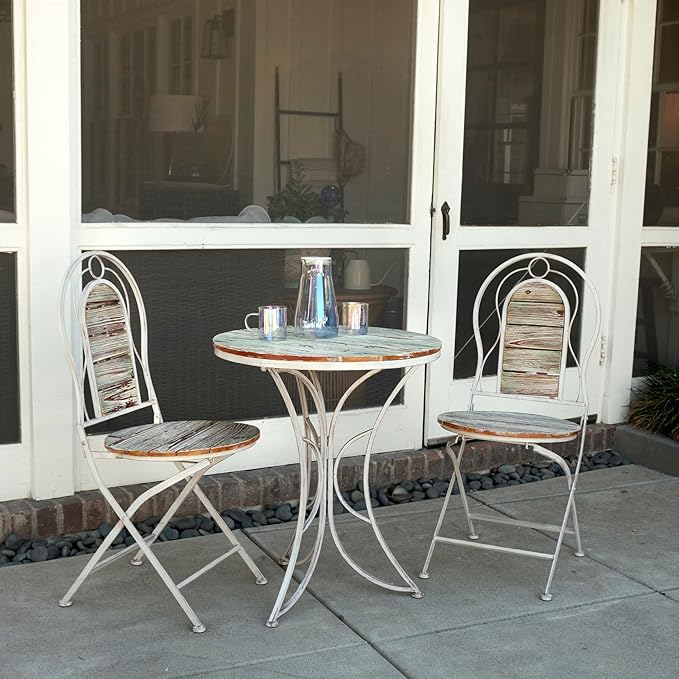 Alpine Corporation Green Weathered Wood Bistro Set, 3-Piece