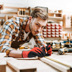 COOLJOB Gardening Gloves for Men, 6 Pairs Breathable Rubber Coated for Garden Weeding Landscaping, Outside Work for Lawn Yard, Men's Large Size, Black & Red