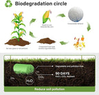 Compost Bags, 13 Gallon, 50Liter, Extra Thick 1.1 Mils, Compostable Food scrap waste bags with US BPI ASTM D6400 and Europe OK Compost Home Certified