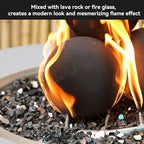 Skyflame 6 Inch Ceramic Fireplace Balls, Set of 4 Black Round Fire Stones Reusable Fire Pit Balls for Indoor and Outdoor Fire Pits or Fireplaces Accessory