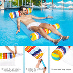 FindUWill 2 Pack Fabric Water Swimming Pool Floats Hammock, XL, Inflatable Multi-Purpose Water Hammocks Floaties (Saddle, Lounge Chair, Hammock, Drifter), Pool Float Lounger for Adults Vacation