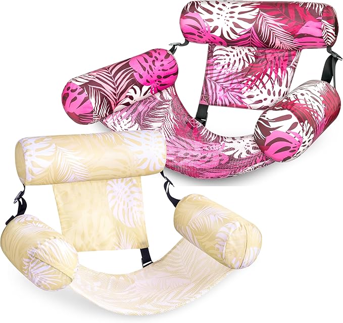 SLOOSH Inflatable Pool Floats Adult,2 Packs Floating Lounge Chairs,Blow up Pool Noodles for Adult Heavy Duty,Floating Chair for Party Summer Water Beach Lake Fun