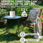 Patio Side Table, 14 Inch Weather Resistant Metal Side Table, Side Table for Patio Yard Porch Balcony Garden Bedside Plant Stand Indoor Outdoor, Small Round Outdoor End Table