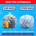 Veska 55-60 Gallon Trash Bags, Large Clear Garbage Bags,150 Bags Bulk Can Liners Perfect for Office, Waste, and Storage Use, Recycling, Yard Waste, and Leaf Collection, Rollaway Bin Liners