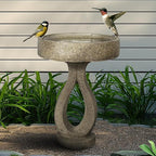 21.8" H Elegant Modern Bird Bath for Outsides Use - Sturdy Weather-Resistant Birdbath for Gardens and Patios