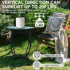 Patio Side Table, 14 Inch Weather Resistant Metal Side Table，Side Table for Patio Yard Porch Balcony Garden Bedside Plant Stand Indoor Outdoor ，Small Round Outdoor End Table