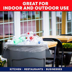 Veska 55-60 Gallon Trash Bags, Large Clear Garbage Bags,150 Bags Bulk Can Liners Perfect for Office, Waste, and Storage Use, Recycling, Yard Waste, and Leaf Collection, Rollaway Bin Liners