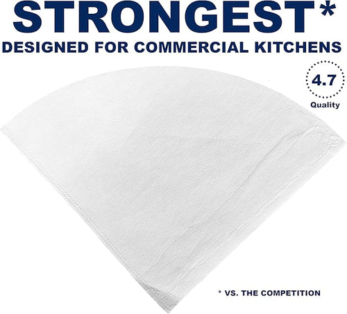 (100 Pack) Commercial 10" Deep Fryer Oil Filters, Maple Syrup Filters, Beeswax Filters, Grease Filter Cones, Best For Restaurants, Cafes, Food Trucks, Hotels