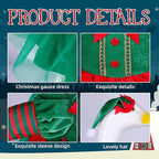 Christmas Porch Goose Outfit Dresses Clothes for 23" High Cement or Plastic Porch Goose Costume for Yard Lawn Outdoor Garden Patio Statue Xmas Santa Holiday Decor