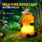 Garden Gnome Statue Highland Cow Gift,Yard Patio Balcony Outdoor Decor Solar Light Figurine, Christmas, Housewarming Gift,Idea Gift for Mom, Neighbor,Gnome Lover