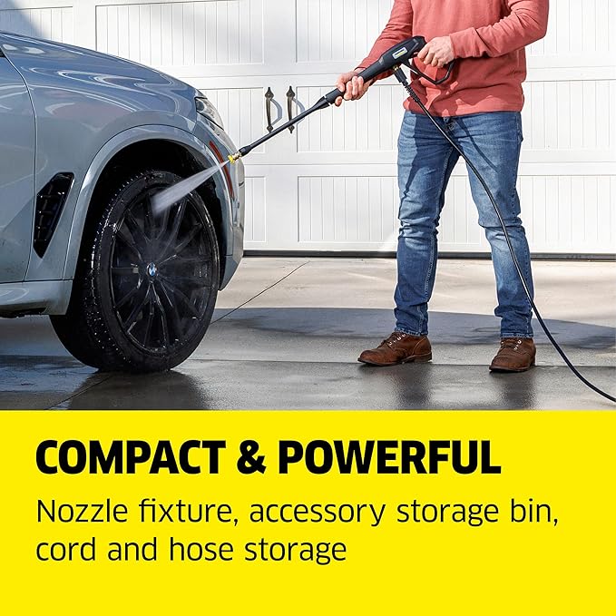 Kärcher Pressure Washer K1700 Cube, CETA Certified, 3 Spray Nozzles, Detergent Tank, for Cars, Driveways, Siding, Patios, 1.2 GPM