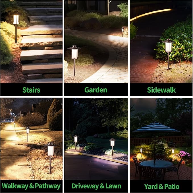 Outdoor Pathway Lights Wired 12V, 2700K/3000K/3500K/4000K/5000K Selectable Landscape Path Light Waterproof, LED Walkway Fixture Electric, ORB Aluminum for All Weather Garden Yard (12 Pack)