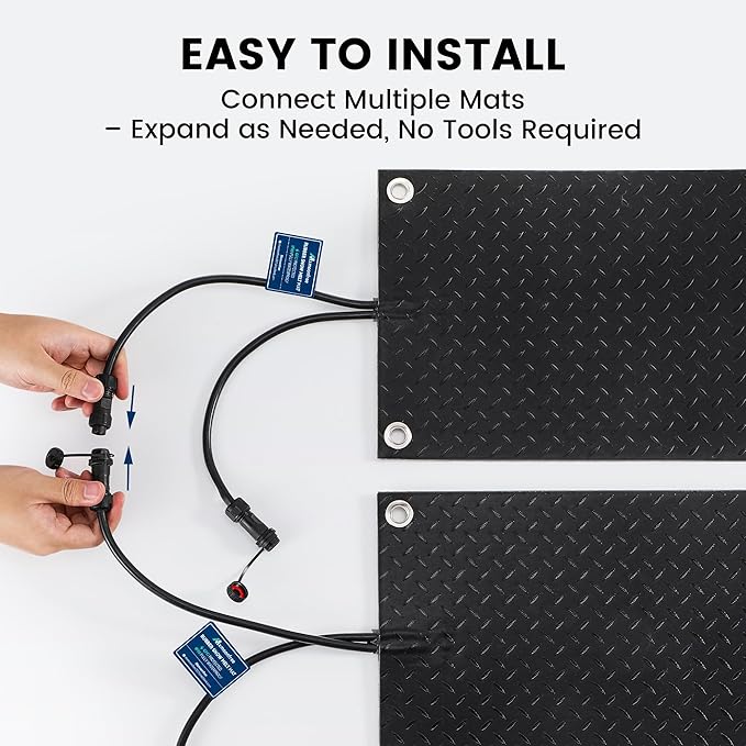 Heated Snow Melting Mat for Outdoor Stairs, Non-Slip (10in x 30in*3)