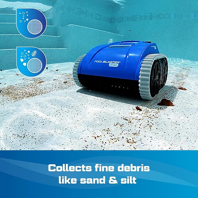 (All-New 2025) POOL BLASTER CX-300 Cordless Robotic Pool Cleaner for Smaller Inground & Above Ground Pools, 2.5 Hr Runtime, Wall Climbing, Smart Navigation, Rechargeable, Lightweight Robot Pool Vacuum