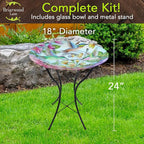 Briarwood Lane Springtime Hummingbirds Glass Birdbath