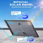 Bifacial 200 Watt Solar Panel 9BB Monocrystalline Cell High-Efficiency Module PV Power Charger Solar Panels for Homes Camping RV Battery Boat Caravan and Other Off-Grid Applications