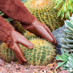 Acdyion Gardening Gloves for Women/Men Rose Pruning Thorn & Cut Proof Long Forearm Protection Gauntlet, Resistant Thick Cowhide Leather Work Garden Gloves