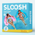 SLOOSH Inflatable Pool Floats Adult,2 Pack Pool Chairs with Cup Holders,Blow up Floats Chair,Hammock Noodle Mat for Relaxing Summer Water Fun Swimming Party Beach