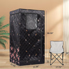 Smartmak Full Size Portable Home Sauna Kit, 1 Person Far Infrared Sauna, Full Body Sauna Tent for Relaxation, with Timer & Temperature Remote Control, Foot Heating Pad,Upgraded Folding Chair - Black