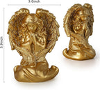 INLOMEM Praying Angel Figurine, Sculpted Hand-Painted Figurine Angel Wings Statue for Home Decor or Garden First Communion Gifts for Girls Religious Gifts for Women (Gold)