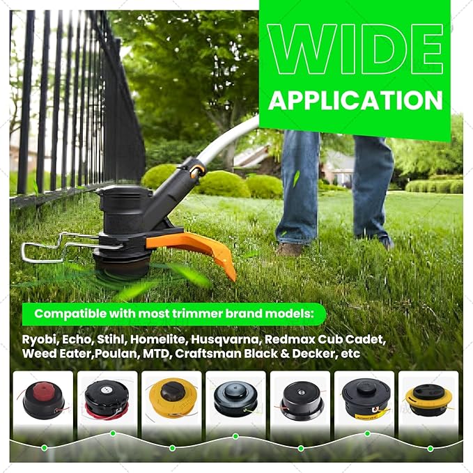 080 Trimmer Line Heavy Duty, Twisted Weed Eater String .080, 080 String Trimmer Line 0.08In-1480Ft-3Lb Twisted Weed Wacker String .080 Compatible with Ryobi, Ego, Greenworks String Trimmers and more